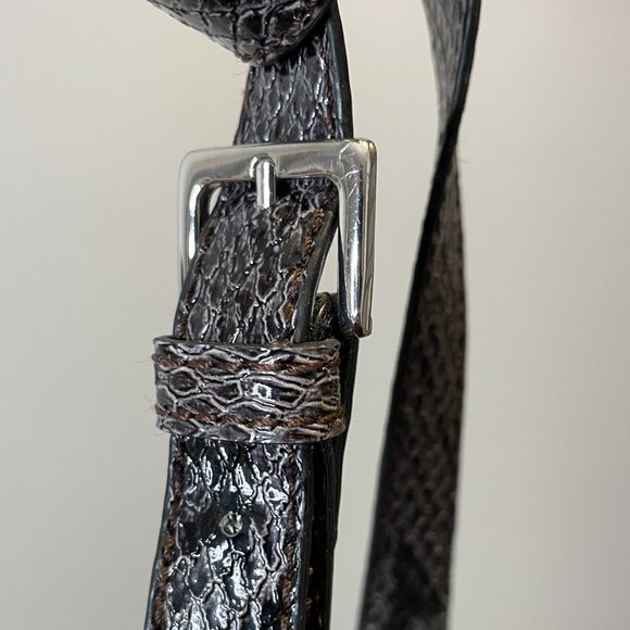 Guess Crossbody Patent Snakeskin Envelope Purse - Picture 6 of 11